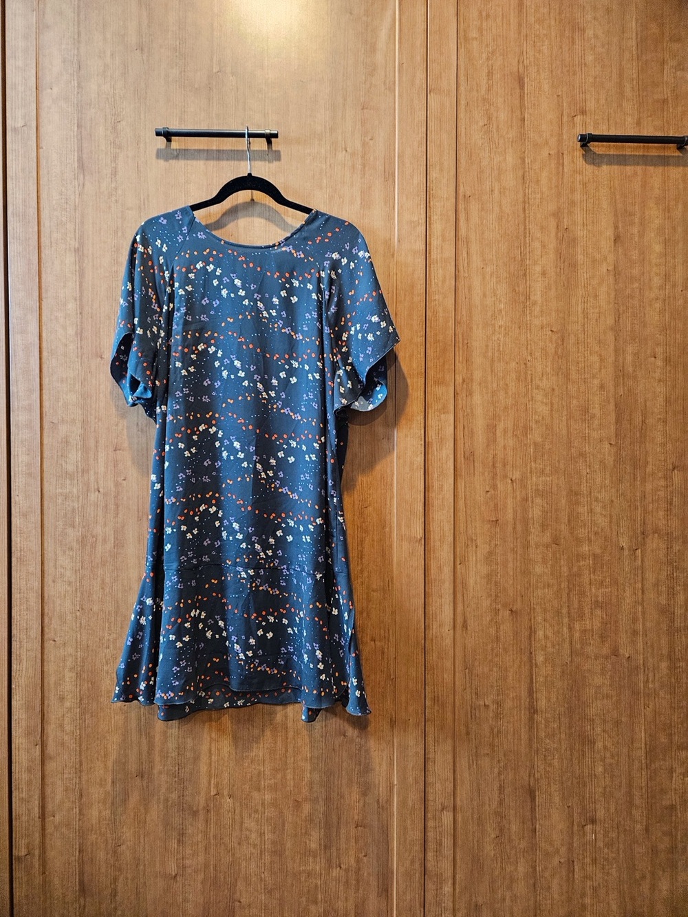 CAbi Blue Floral Print Swing Dress